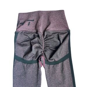 ECHT Arise Scrunch Leggings | Heathered Maroon / Black | Size XS |